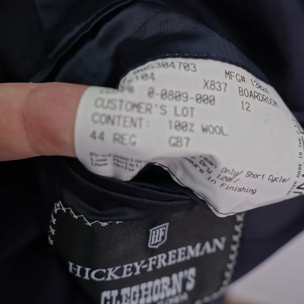Hickey Freeman Boardroom Wool‎ Blue 2 Button Blazer 42R / Slim Fit 44R